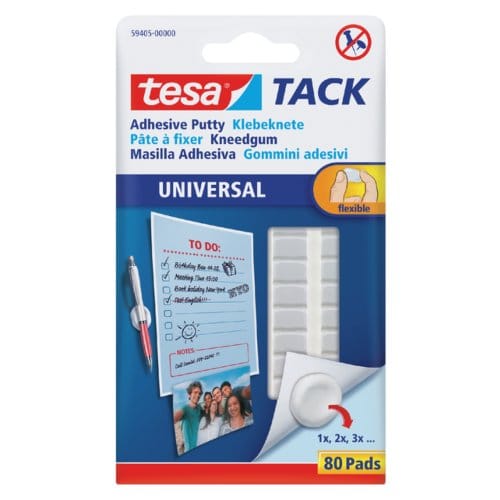 tesa Tack Kleefgum, dubbelzijdig, verwijderbaar zonder restjes, 80 stuks