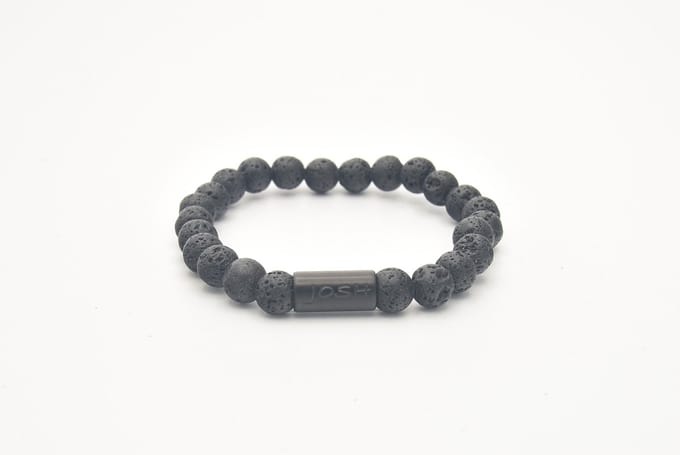 Josh-9313-Armband-Lava zwart-Heren-21,5cm