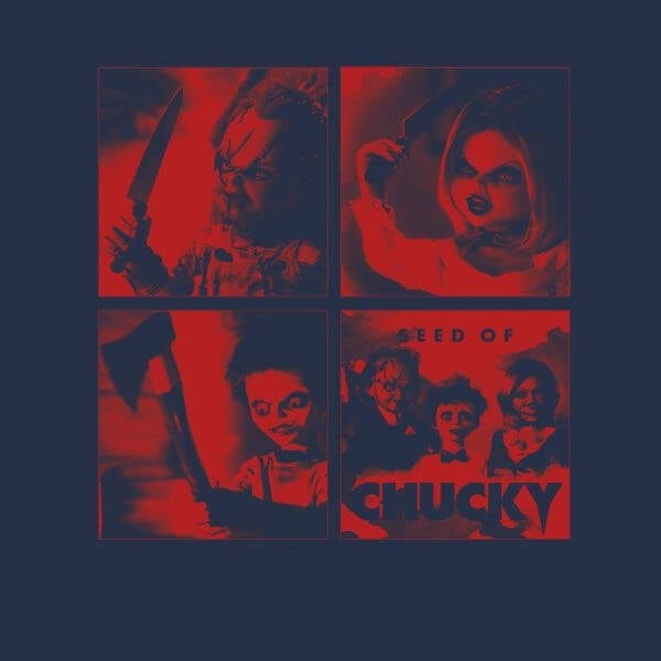 Chucky Family Photo Dames T-shirt - Navy - S