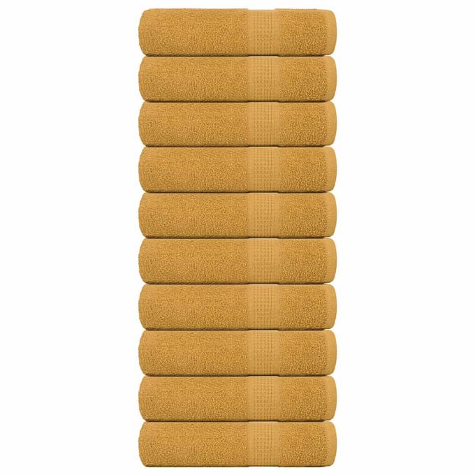 vidaXL - Handdoeken - FROGN - 10 - st - 50x100 - cm - 360 - g/m² - goud