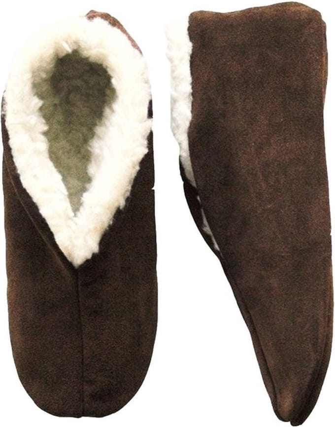 Bruine echte suede Spaanse sloffen dames maat 40