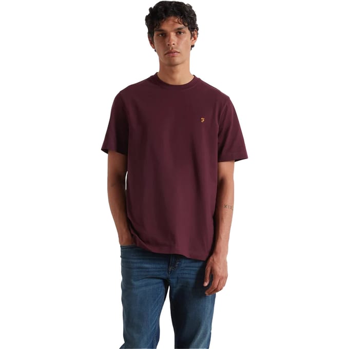 Farah Heren Logo Regular T-Shirt (Bourgondië)