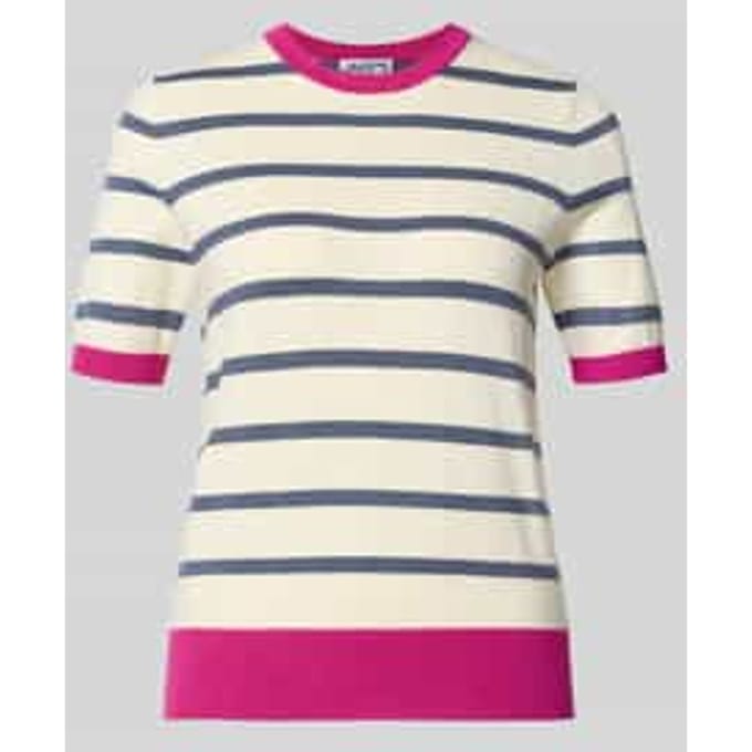 Gebreid shirt van viscosemix met ronde hals