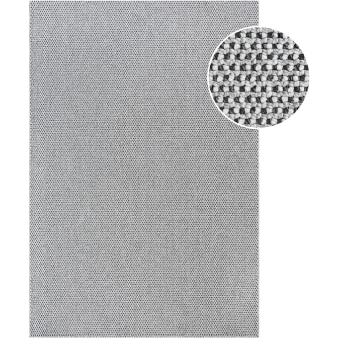 Muratap Lora plus laagpolig effen vloerkleed geweven design wit- 200x290 cm