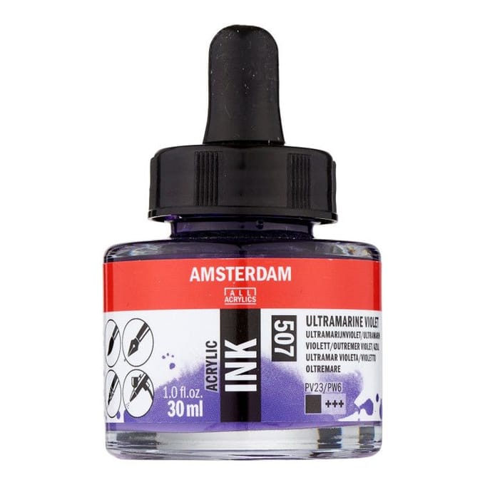 Flacon encre acrylique Acrylic Ink Amsterdam 30ml outremer violet violet
