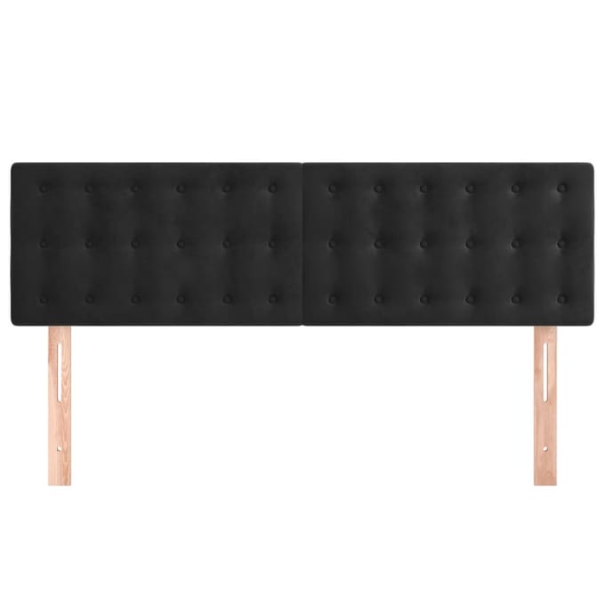 vidaXL - Hoofdborden - 144x5x78/88 - cm - fluweel - zwart