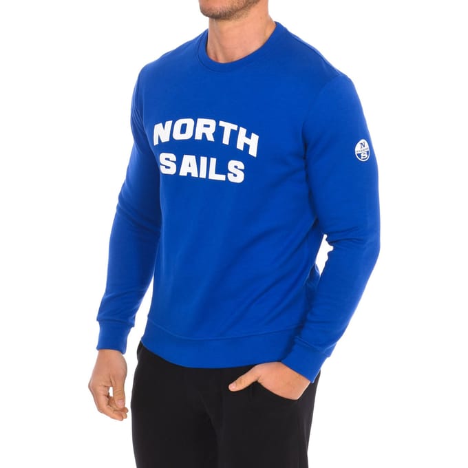 Heren sweatshirt met lange mouwen en ronde hals 9024170
