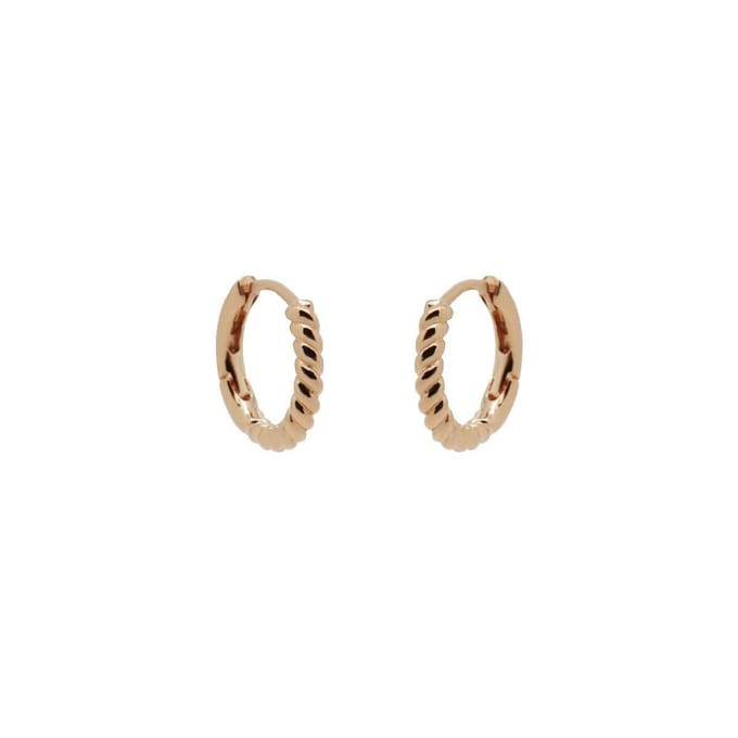 Karma Oorringen Hinged Hoops Half Twisted 10 mm Rosé