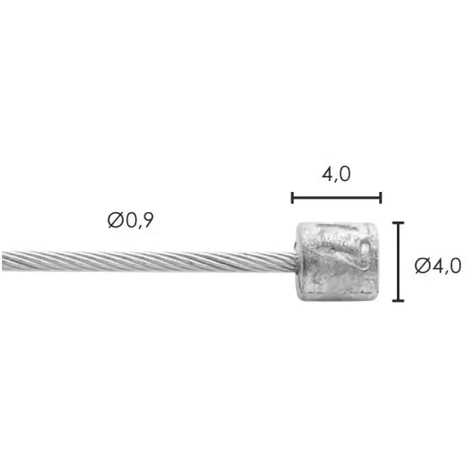 Elvedes Schakel binnenkabel ø0,9mm 2500mm Nø4x4 RVS (50st)