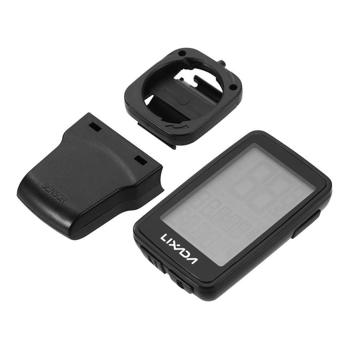 Lixada USB oplaadbare draadloze fietscomputer met fietssnelheidsmeter, kilometerteller zwart