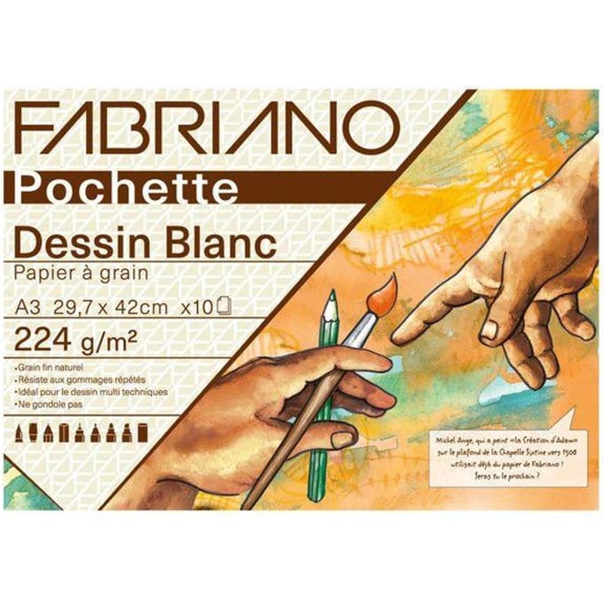 FABRIANO WIT PAPIER - Pak 29,7x42 - 224 g/m² - 10 vellen
