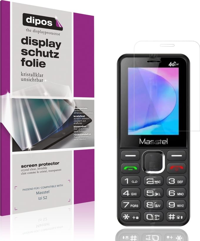 dipos – 4x Beschermfolie geschikt voor Masstel Izi S2 | Krasbestendige & heldere Screenprotector Ultra-Thin