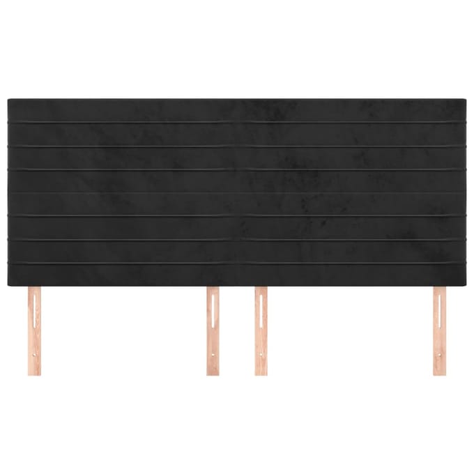 vidaXL - Hoofdbord - zwart - 200x5x118/128 - cm - fluweel