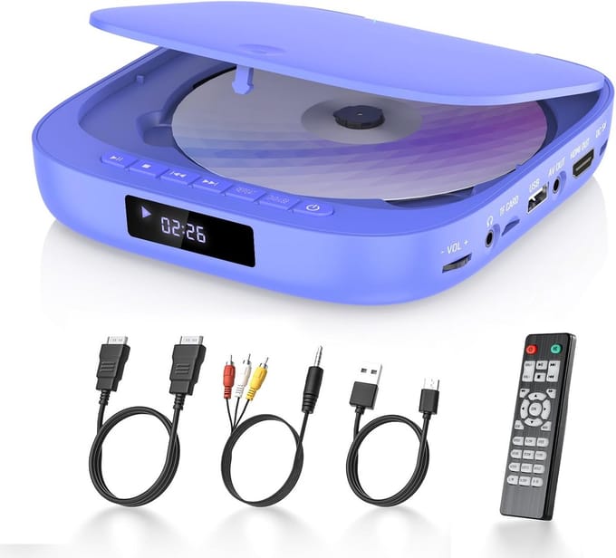 Draagbare DVD Speler met Scherm - DVD Speler met HDMI Input - voor Laptop - Compact