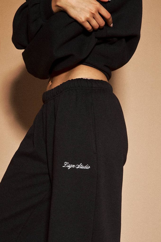 Dames Dsgn Studio Slim Rechte Pijp Joggingbroek | Zwart | Maat: XL