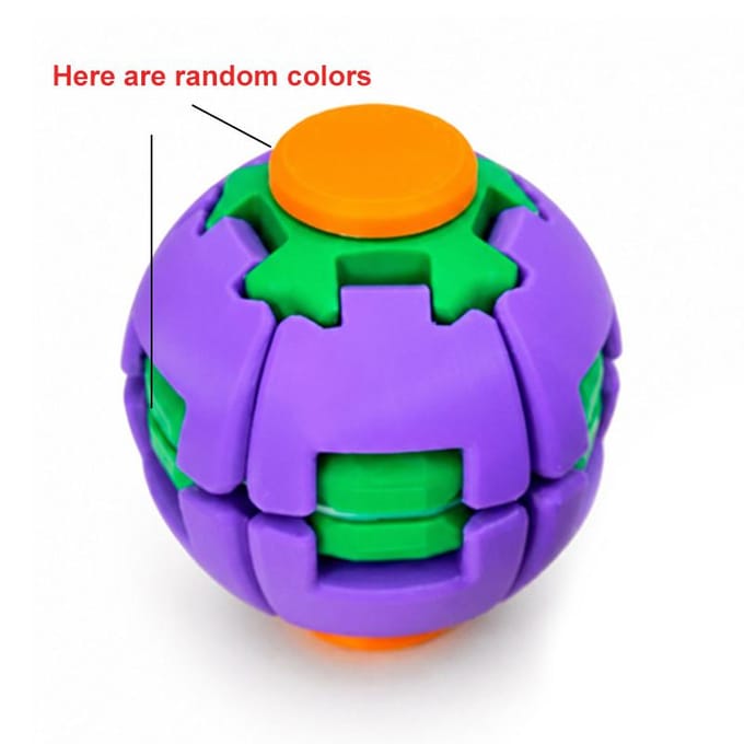 Balle Fidget à Presser et Tourner Imprimée en 3D, Balle Fidget Spinner Déformable à Clic, Jouet Sensoriel Anti-Stress à Rotation Fluide green