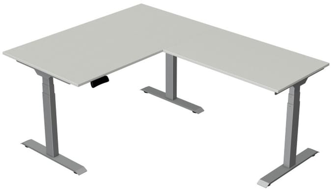 Elektrisch Zit-Sta Hoekbureau Move New Base 140x180 cm – licht grijs