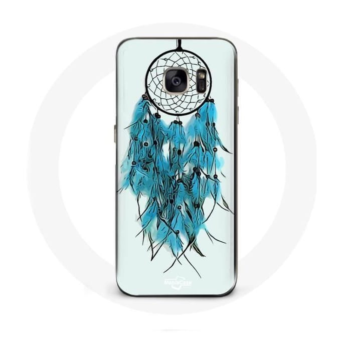 Coque Samsung Galaxy S7 Attrape Rêve Bleu Fond Blanc