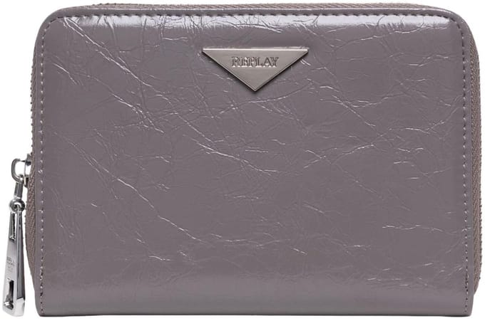 REPLAY portemonnee Zip Around Wallet Granite Gray grijs