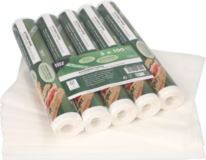 500 Blad Boterhampapier 25 cm x 30 cm wit