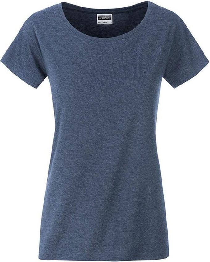 James and Nicholson Dames/dames Basic Organic Katoenen T-Shirt (Licht Denimmelange)