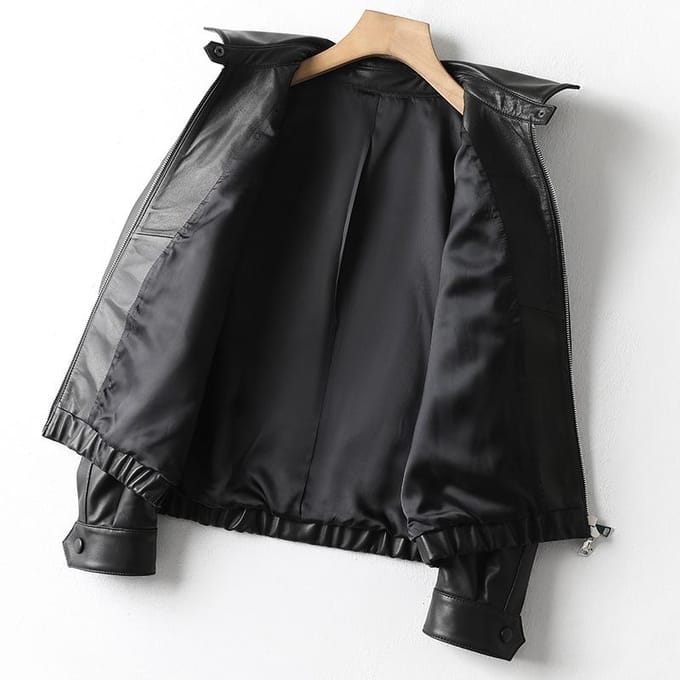 Nieuwe Leren Jas Dames Korte Baseball Jas Leren Jas Casual Motorjas XL gray