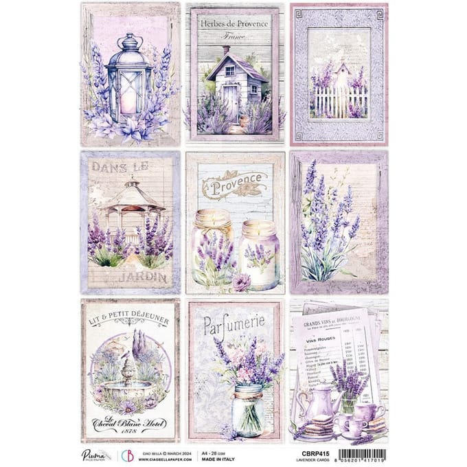 Motief strozijde "Morning Provence - Lavender Cards"