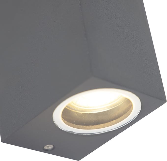 QAZQA Baleno II - Wandlamp - 2 Lichts - Donker Grijs