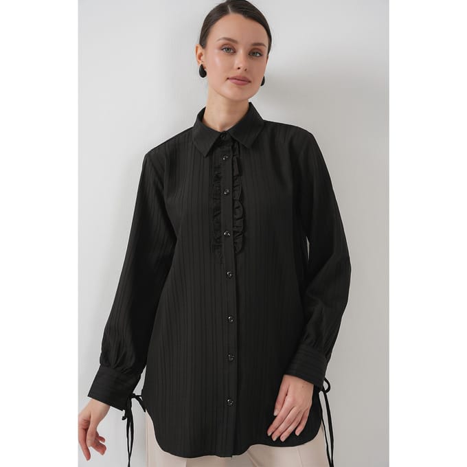 Rimpel Gedetailleerde Textuur Shirt
