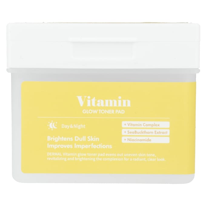 Dermal, Vitamin Glow Toner Pad, 120 cotons white
