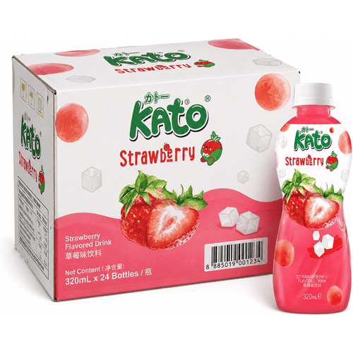 Kato Aardbeien drank met Nata De Coco - 24 X 320 ML - Multipack