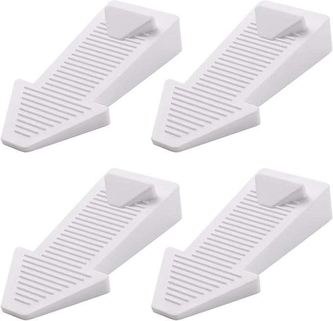 Rubberen Deurstopper - Deurwig Antislip - Deuren Open Houden - In Hoogte Verstelbaar - 4 Stuks - Wit