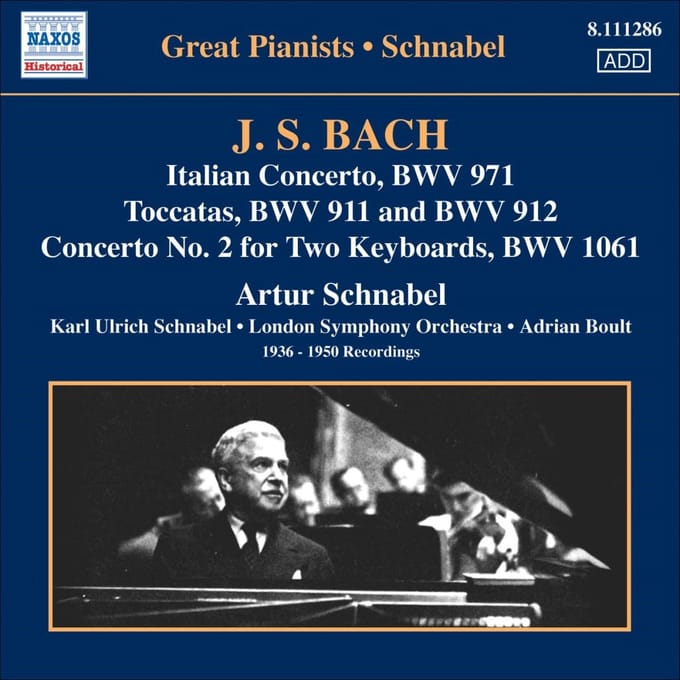 Artur Schnabel, Karl Ulrich Schnabel, London Symphony Orchestra, Adrian Boult - Schnabel Plays Bach (CD) (Remastered)