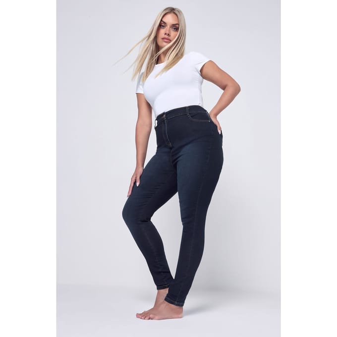 Yours Ava Skinny Stretchjeans In Donker Indigoblauw Size 48