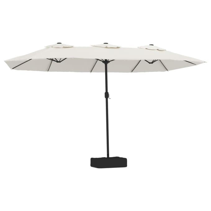 vidaXL - Parasol - dubbel - 449x265 - cm - zandwit
