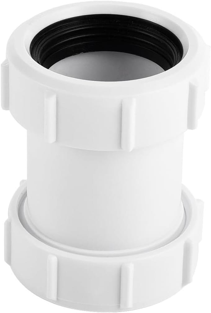 Straight Pipe Connector 40mm PVC Pipe Connector Compression Joiner Coupling Suitable 1/2 Inch Bath Waste Pipe Joiner - ShopVlot