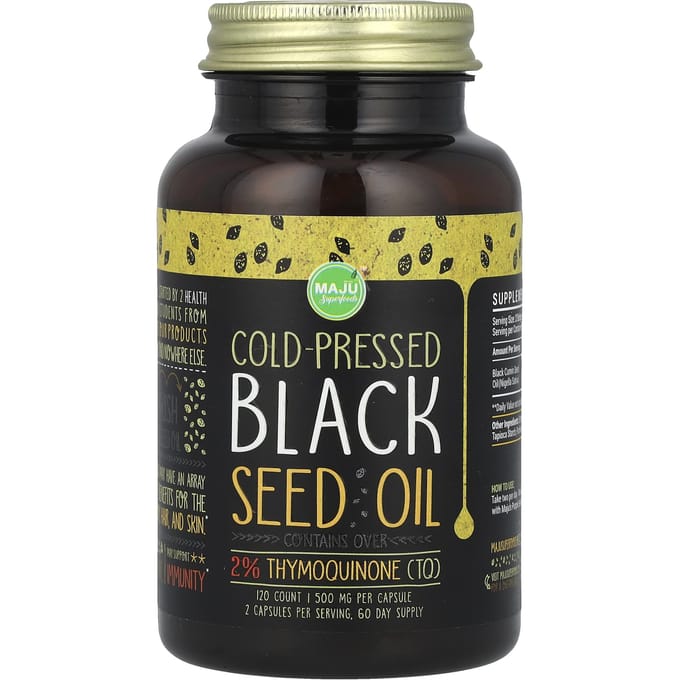 Huile de Nigelle Poussée à Froid, 500 mg, 120 Comprimés