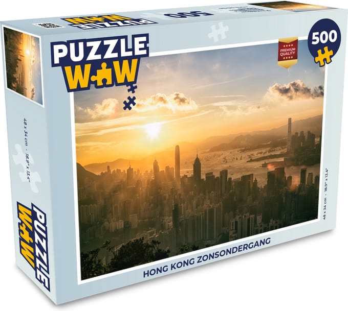 Puzzel Hong Kong zonsondergang - Legpuzzel - Puzzel 500 stukjes