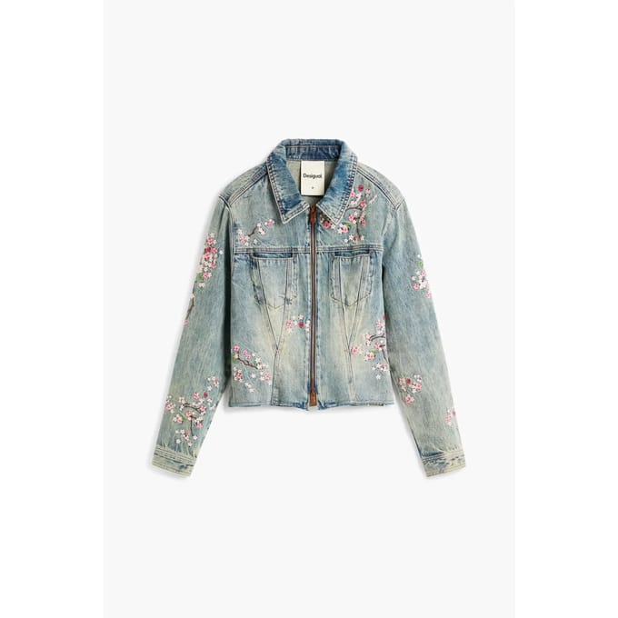 Dames spijkerjack Desigual Flower Japanese