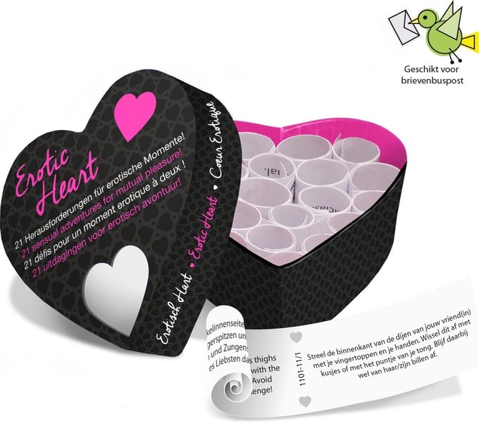 Tease & Please Erotic Heart mini - Zwart - Erotisch Bordspel