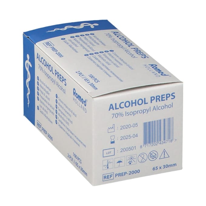 Romed Alcoholdoekjes - 100 stuks - Individueel Verpakt