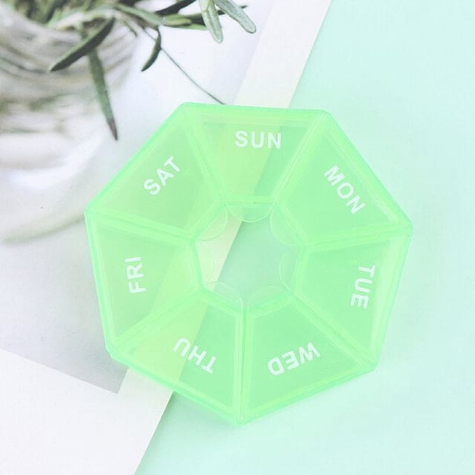 Gadgetpoint - Pillendoosje - Pillenbox - Opbergbakje - Ma-Zo - 7 dagen - Groen