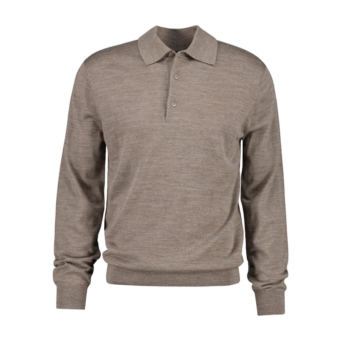 Polo met lange mouwen extra-fijne merinowol Gant