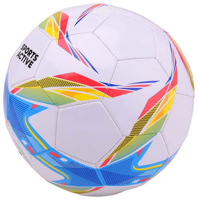 Johntoy voetbal kunstleder maat 5 multi kleur sportbal.