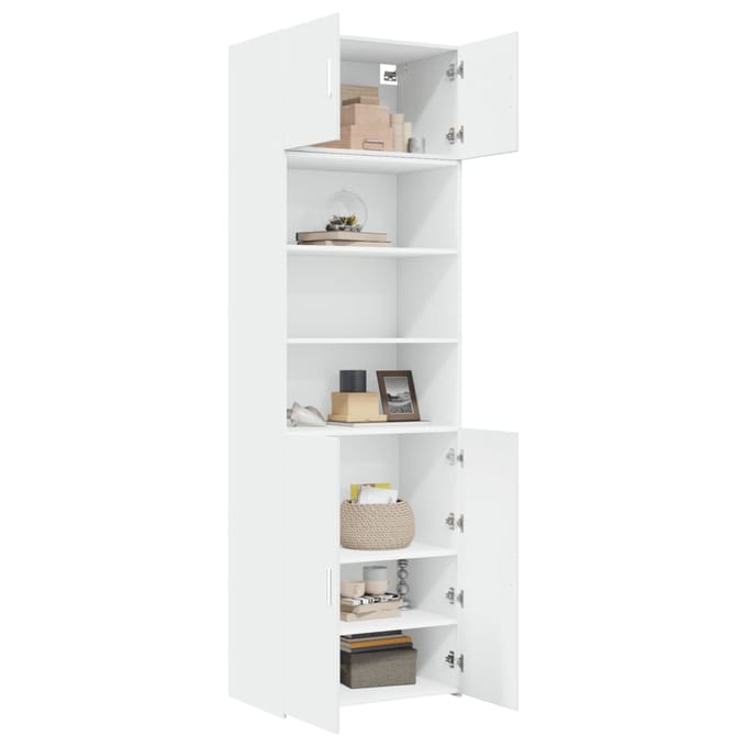 vidaXL - Opbergkast - 70x42,5x225 - cm - bewerkt - hout - wit