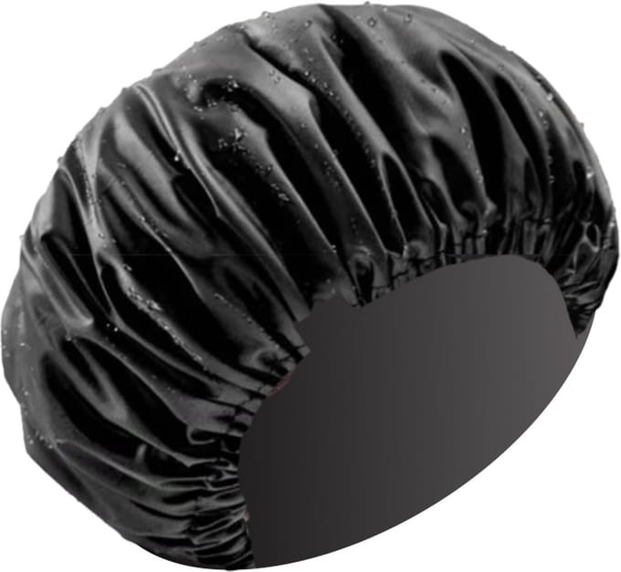 Douchemuts XL - 35cm - Zwart - Verstelbaar met clip - Bonnet - Douchecap - BPK