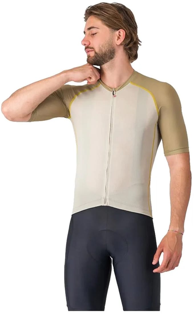 Castelli Unlimited Endurance 3 Korte Mouw Wielertrui Beige S Man