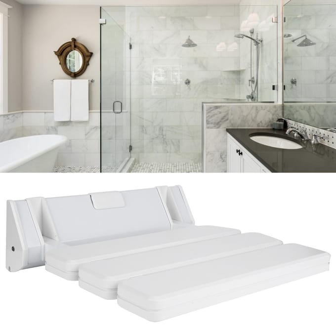 Wandgemonteerde Douchezitjes Opvouwbare Douchekruk Stoel Badkamer SPA Badkuip Accessoires white