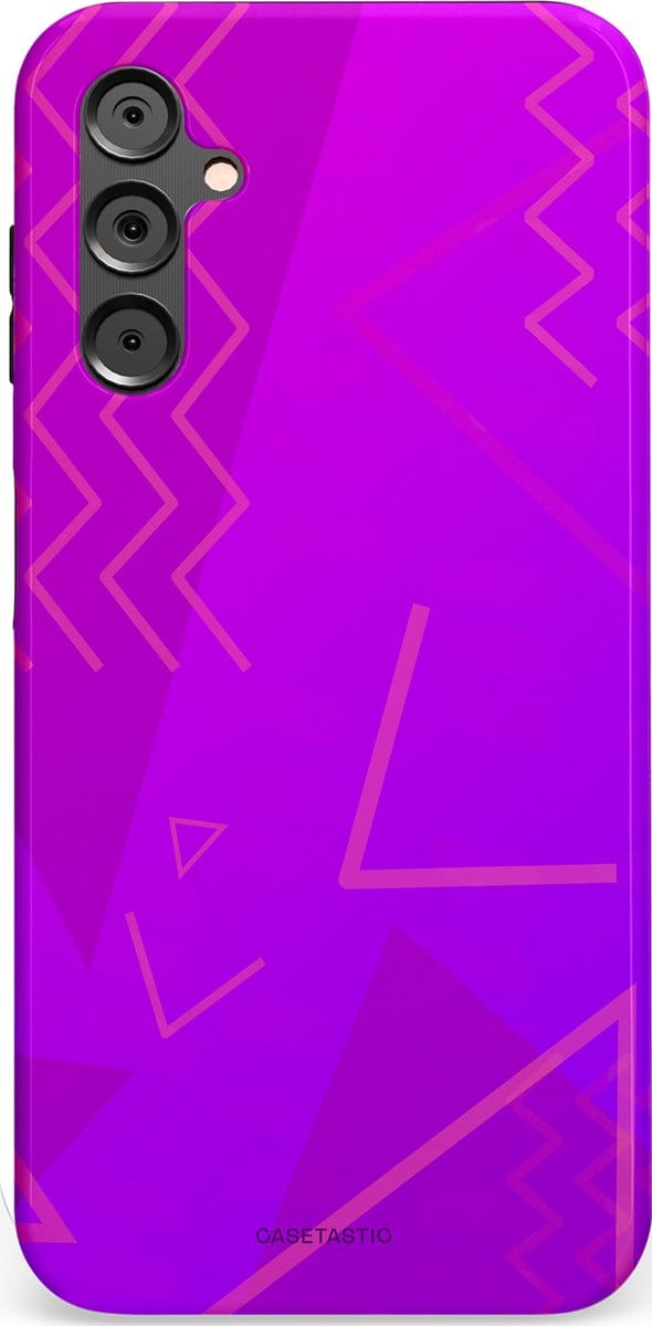 Casetastic hoesje geschikt voor Samsung Galaxy A14 (2023) 5G / Samsung Galaxy A14 (2023) 4G - Dubbellaagse bescherming - Discowave - Fashion Case - Paars Fuchsia