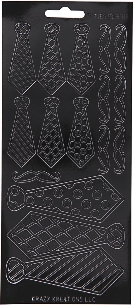 Stickers, stropdassen, vel 10x23 cm, zwart, 1 vel
